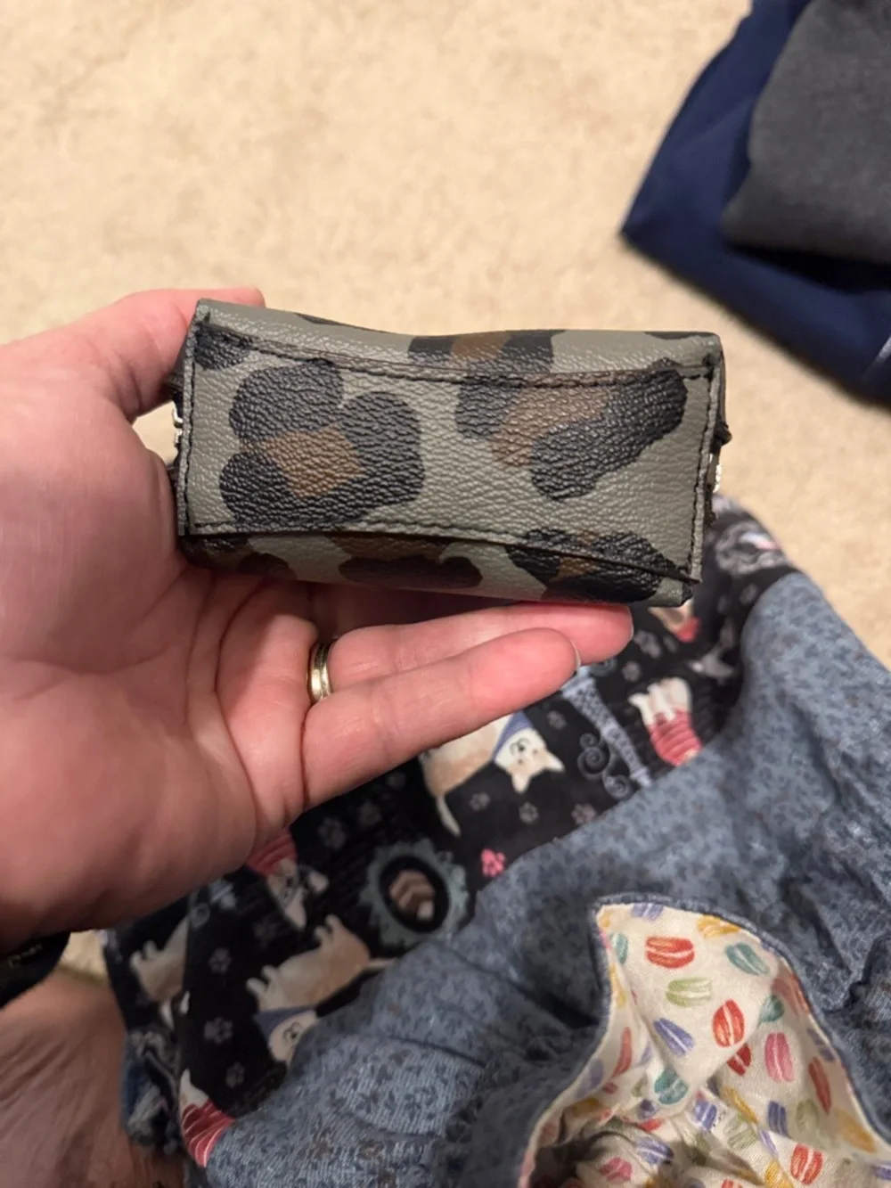 Coach Brown and Black Leopard Print Zip Coin Pouch - Picture 2 of 7